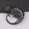 Vintage Animal Brooch Rhinestone Personality Lizard Brooch With Accessories Chameleon Brooch