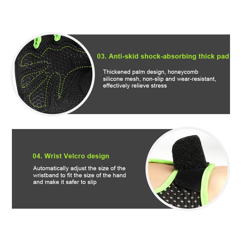 OLIKEI Перчатки для фитнеса с полупальцами для мужчин и женщин Дышащие износостойкие нескользящие перчатки для спортзала Перчатки для тяжелой атлетики Спортивные велосипедные перчатки