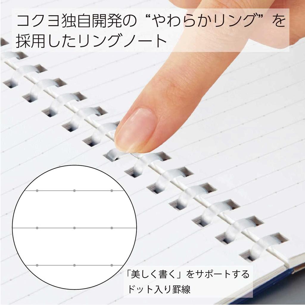 KOKUYO Note Soft Ring 80 Sheets Dot Ruled Semi-B5 Su-SV308BT-LB