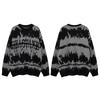 Unisex Oversized Knit Sweater With Jacquard Streetwear Style Casual Winter Top