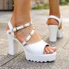 Women Shoes Fish Mouth Platform 8CM High Heels Wedges Buckle Slope Sandals Woman Platform High Heels Sandals Sandalias De Mujer