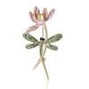 Creative Alloy Rhinestones Dragonfly Lotus Brooch Elegance Women'S Shawl Dress Brooch Ornament Pin