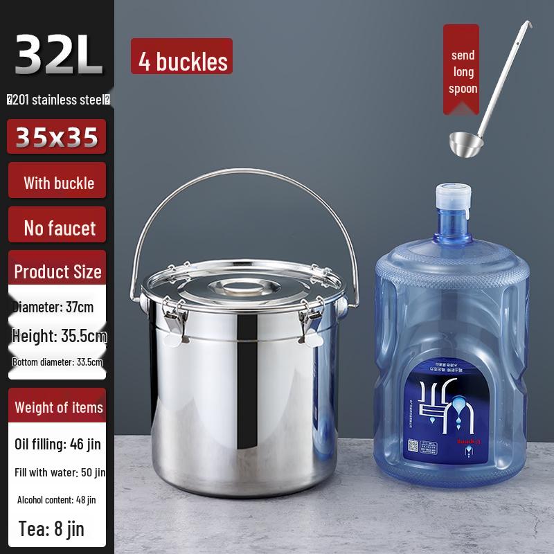 Extra Thick Stainless Steel Multi-Purpose Bucket with Faucet and Buckle