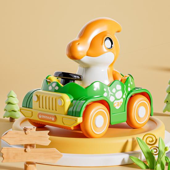 Yousheng Kids Dinosaur Car Toy Press Go Inertia Drive Detachable Dino Racing Vehicle 0-3 Toddlers Boys Girls Educational Cartoon Dinosaur Truck Toy