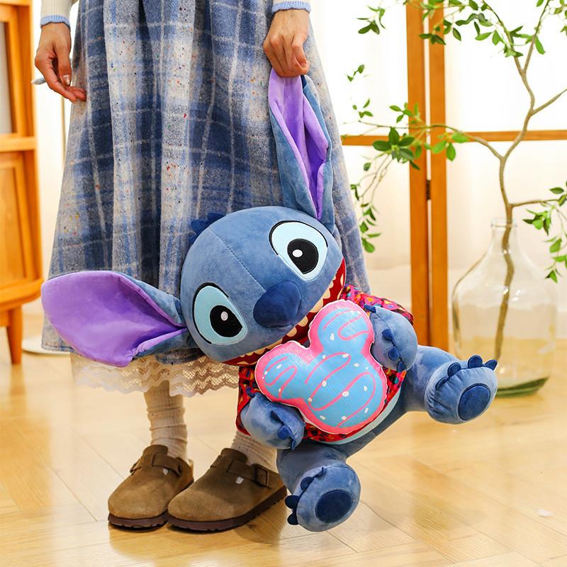 Stitch Plush Toy Holding Macarons Designs For Kids Gift And Collectors