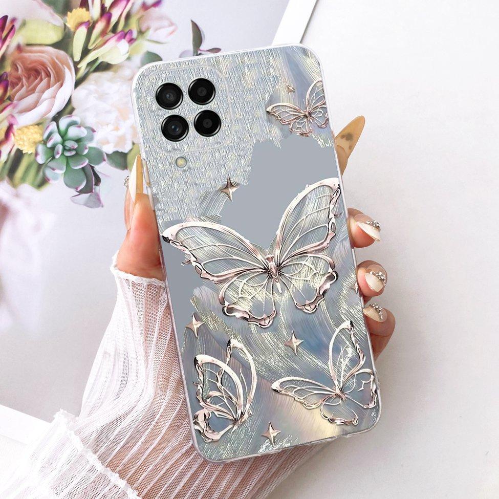 Clear For Samsung M53 5G Case Luxury Fashion Butterfly Funny Cute Painted Cover For Samsung Galaxy M53 5G SM-M536B Casing