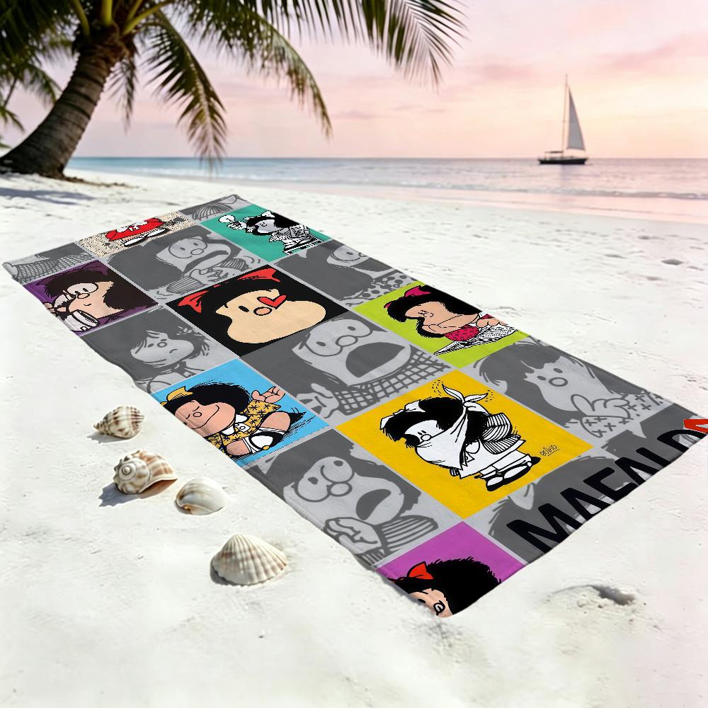 M-mafalda-es cartoon book Towel Large Quick-Drying Microfiber soft Beach Towel for Travel Fitness Sauna Bathing Camping