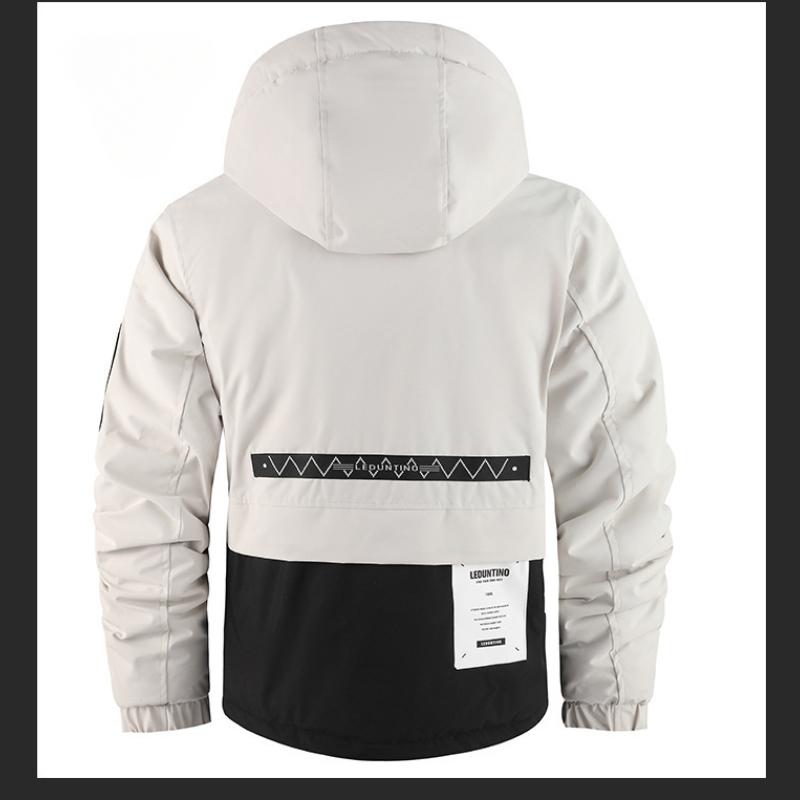 Осень Зима Мужская Повседневная Теплая Хлопковая Куртка для Отдыха на Открытом Воздухе Мужская Куртка Ветровка с Отстегивающимся Капюшоном Мужское Пальто