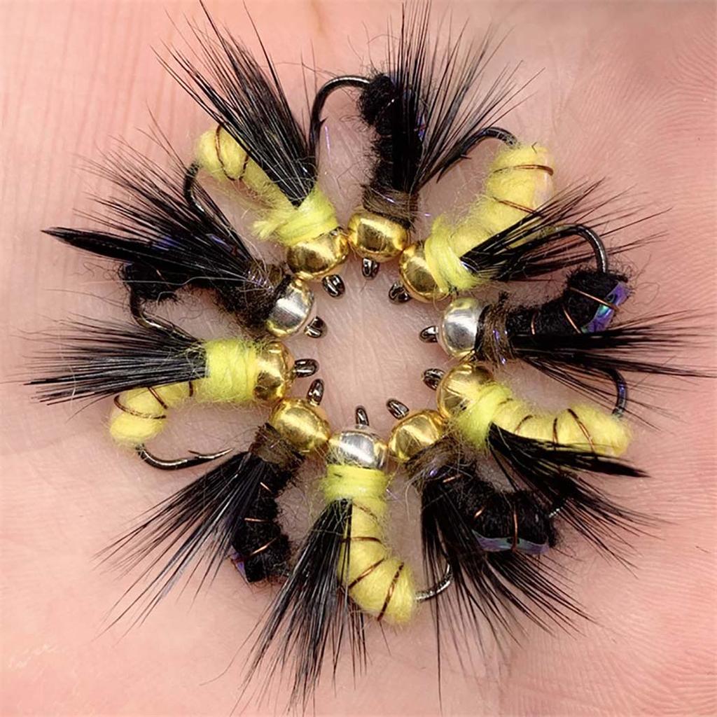 10/15/20/25 шт. разноцветные приманки для ловли форели нимфы нахлыстом, мокрые мухи, крючок нимфы, приманки для подледной рыбалки, искусственные наживки для насекомых