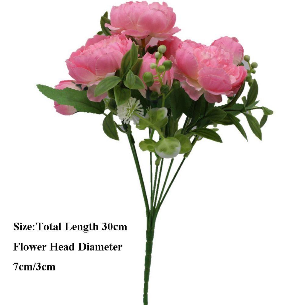 7 Heads Small Peonies Mini Decorative 6 Colors Natural Fake Persian Rose Flowers  Home Decorative