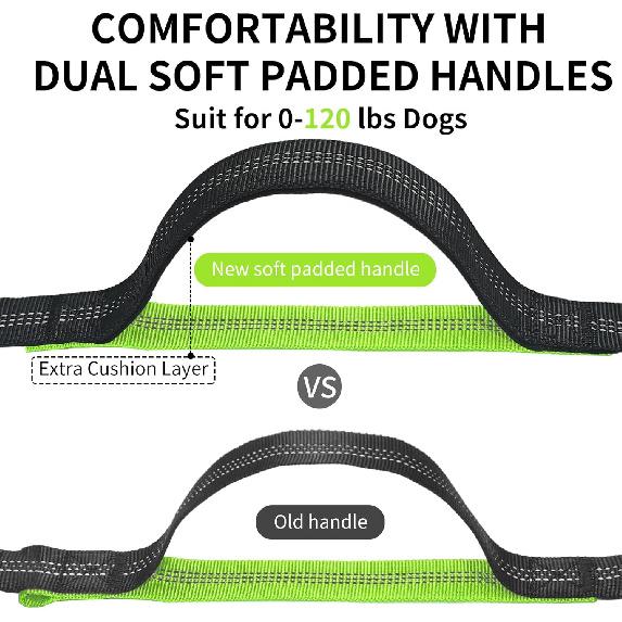 Hands Free Dog Leash with Zipper Pouch, Retractable Bungee Waist Leash with Dual Padded Handles & Waist Belt Fanny Pack for Medium & Large Dog