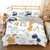 Cute Cartoon Dinosaur Duvet Cover For Boy Girl 2/3Pcs Kawaii Animal Dinosaur Print Bedding Set Twin Queen Microfiber Quilt Cover