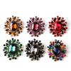 Vintage Crystal Glass Brooch Geometric Color Crystal Brooch Multi-Color Optional