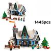 Santa Claus Christmas Winter Village Scenery with Building Blocks Bricks Snow House Model Assembly Toy Kid Gifts