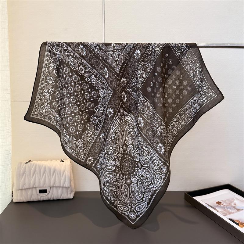 Cashew Print Hairbands Scarf Women Elagant Cotton Linen Feeling Bandana Neck Kerchief Head Bands Foulard Female Scarfs