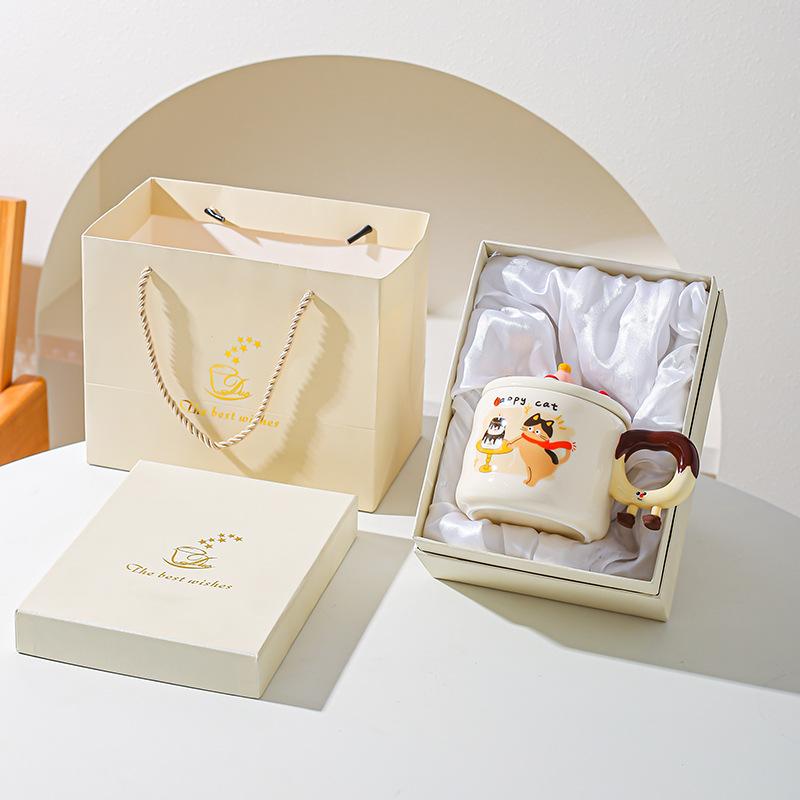 Креативная милая мультяшная кружка для торта на день рождения, керамическая, в подарок, для дома, для кофе, для воды, парная