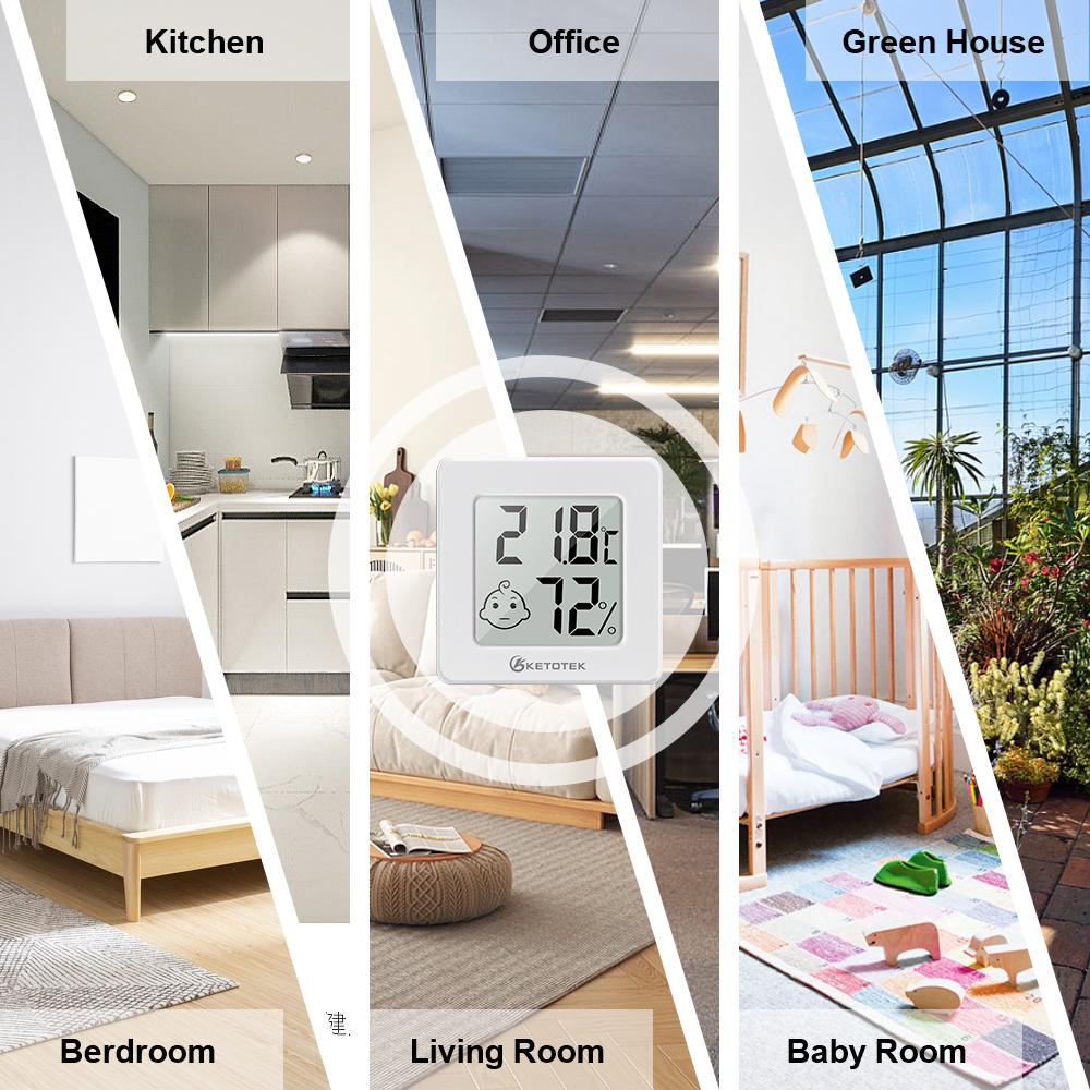 Ketotek Mini Digital Hygrometer Thermometer Indoor Hygrometer Gauge Sensor Humidity Meter Room LCD Thermometer Temperature