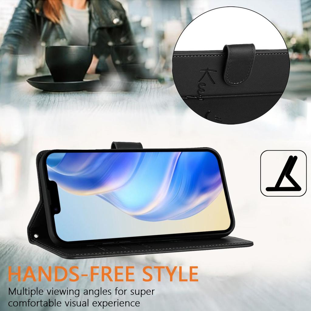 Leather Wallet Flip Case For Doogee N55 Plus N60 Pro Note 58 59 56 56x Keep Smile Embossed Design with Wrist Strap