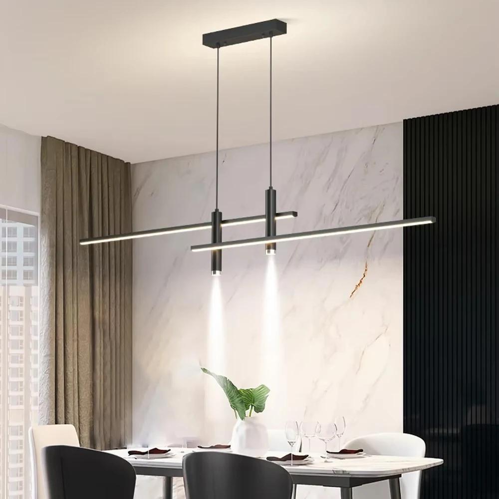 Modern LED Pendant Light Black Spotlights For Restaurant Hotel Bar Lobby Villa Living Room Indoor Decorative Lighting Fixtures