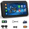 DFS Function WiFi Motorcycle Drive Recorder Dual Camera 1080P CarPlay Android Auto Compatible Smart Monitor Inch LCD Display IP67 Waterproof