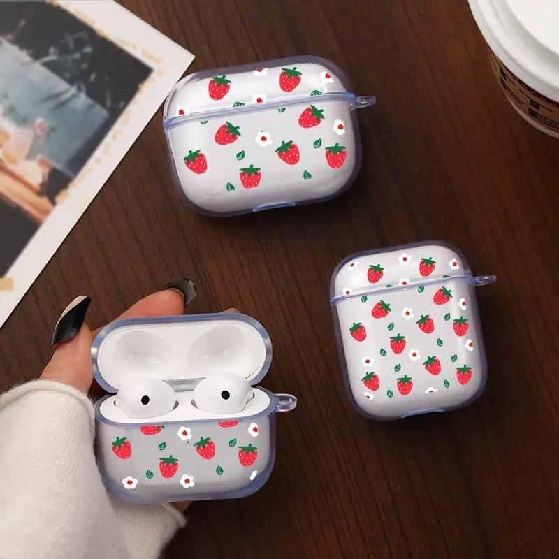 Полноэкранный чехол-клубничка с мелкими цветами для AirPods 1/1-го поколения защитный чехол Apple Pro/1 беспроводные Bluetooth-наушники