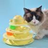 Funny 4-Layer Rotatable Track Amusement Plate Cat Toy Amusing Cat Stick Cat Intelligence Interactive Training Balls Toys
