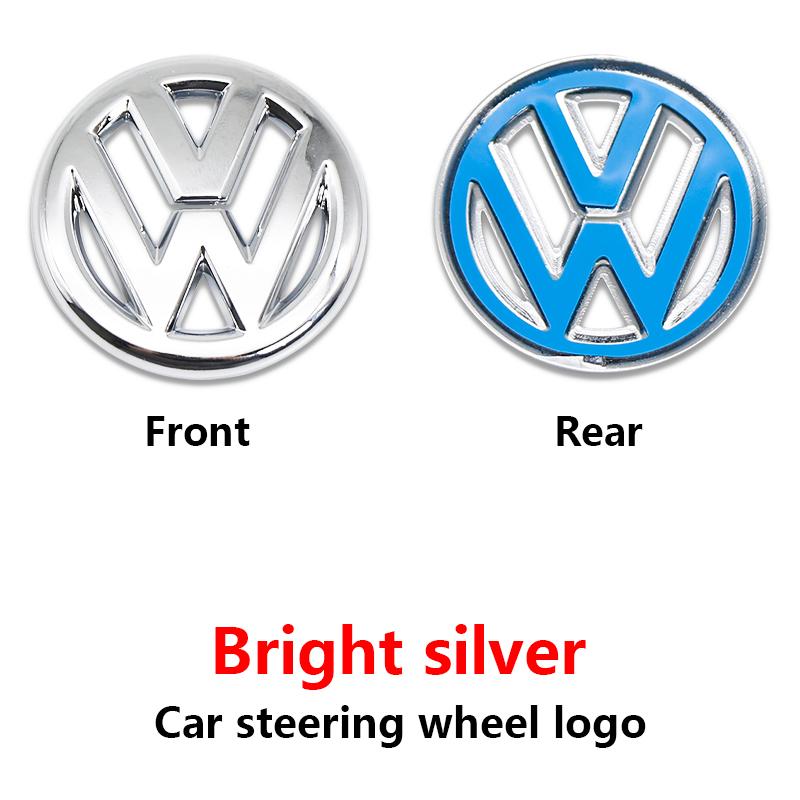 ABS Carbon Fiber Pattern Car Logo Steering Wheel Decoration Sticker Accessories For VW R Gti Line Passat Golf 5 6 Polo Scirocco zw0