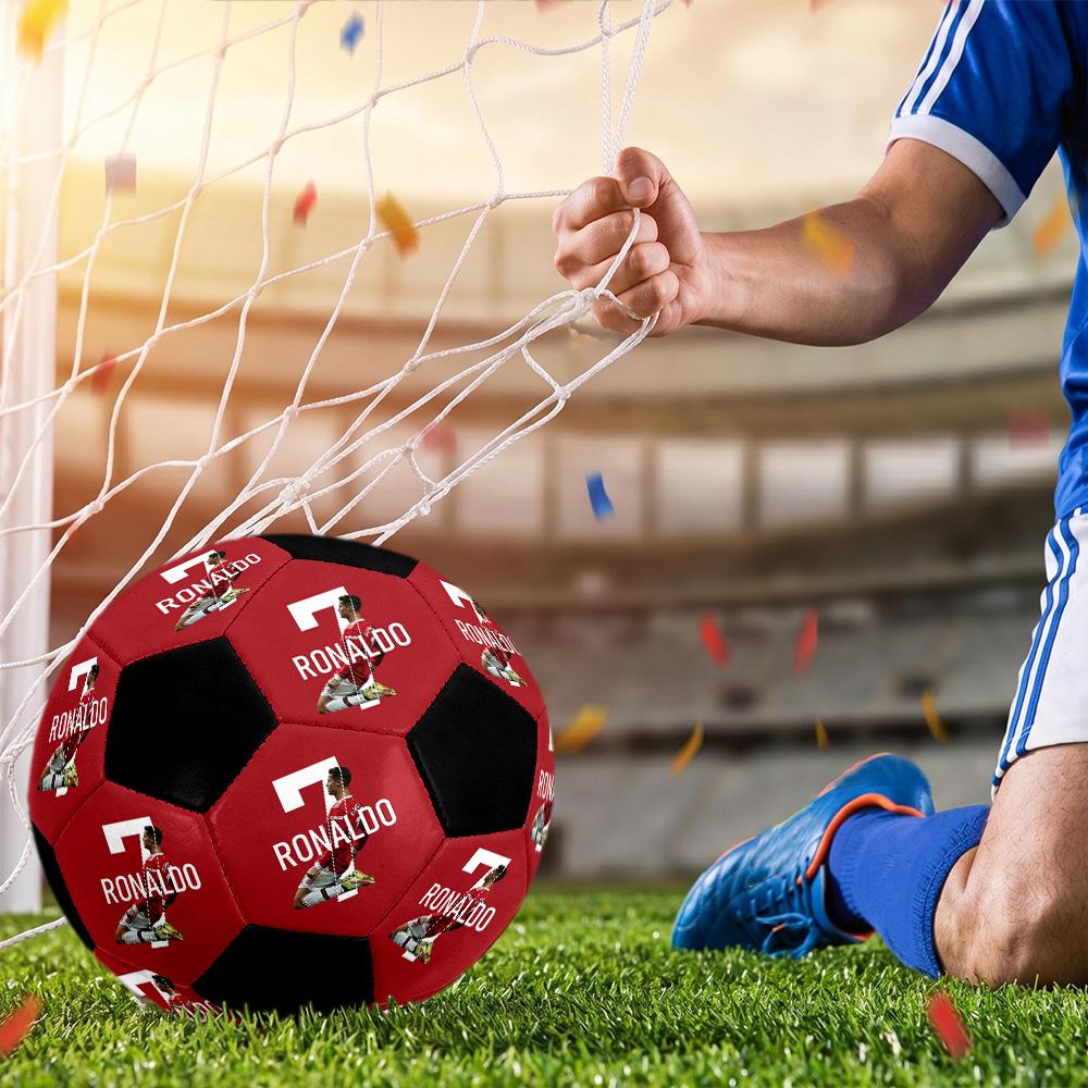 A Custom-made, Machine-stitched Size 5 Soccer Ball with Your Photo Makes The Perfect Gift.
