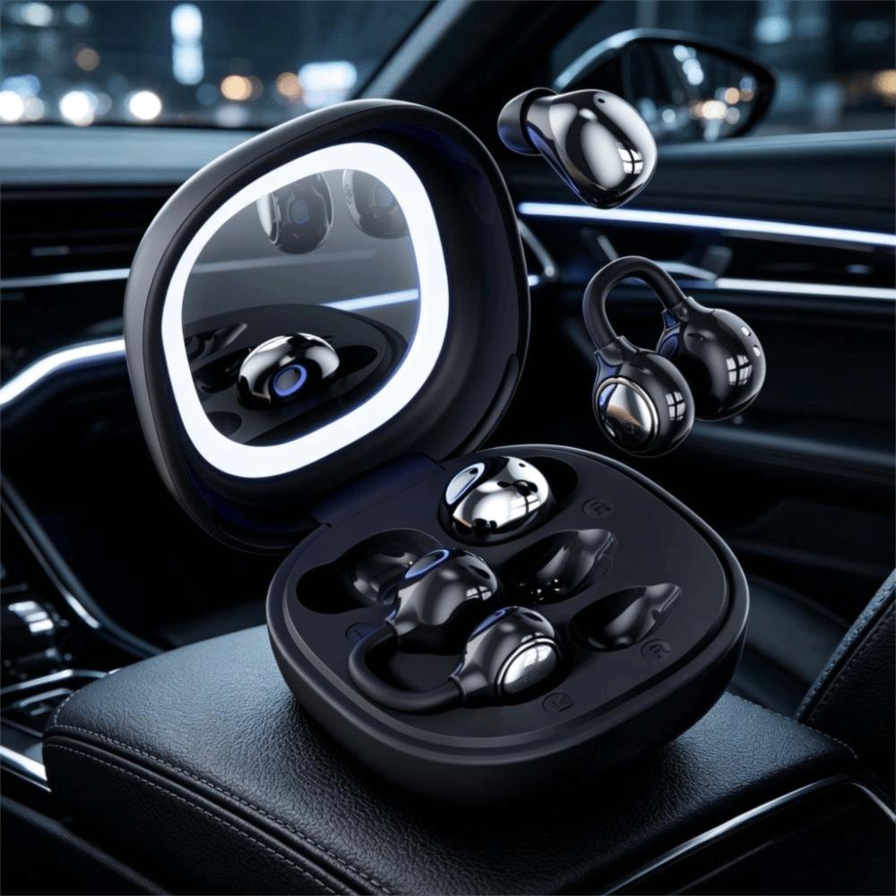 Makeup Mirror Case Wireless Earbuds Ear Hook Open-Ear Earphones Sport Earphones  For Sleep