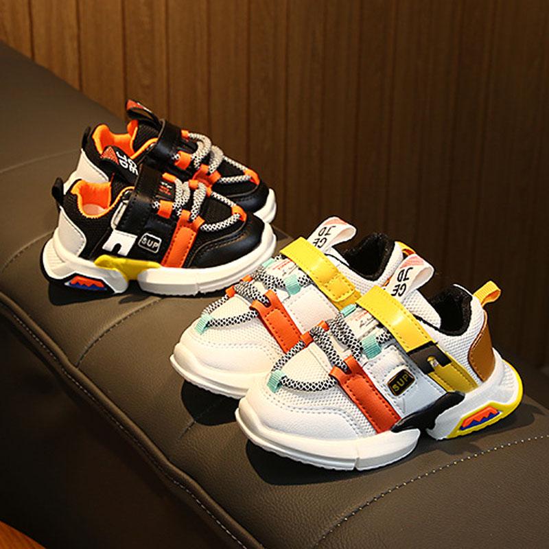 Весна, лето, осень, новые модные сетчатые дышащие спортивные кроссовки для отдыха для девочек, обувь для мальчиков, брендовая детская обувь