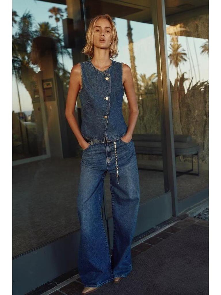 Autumn Women's European-American French-Style Casual Fashion Versatile Denim Vest