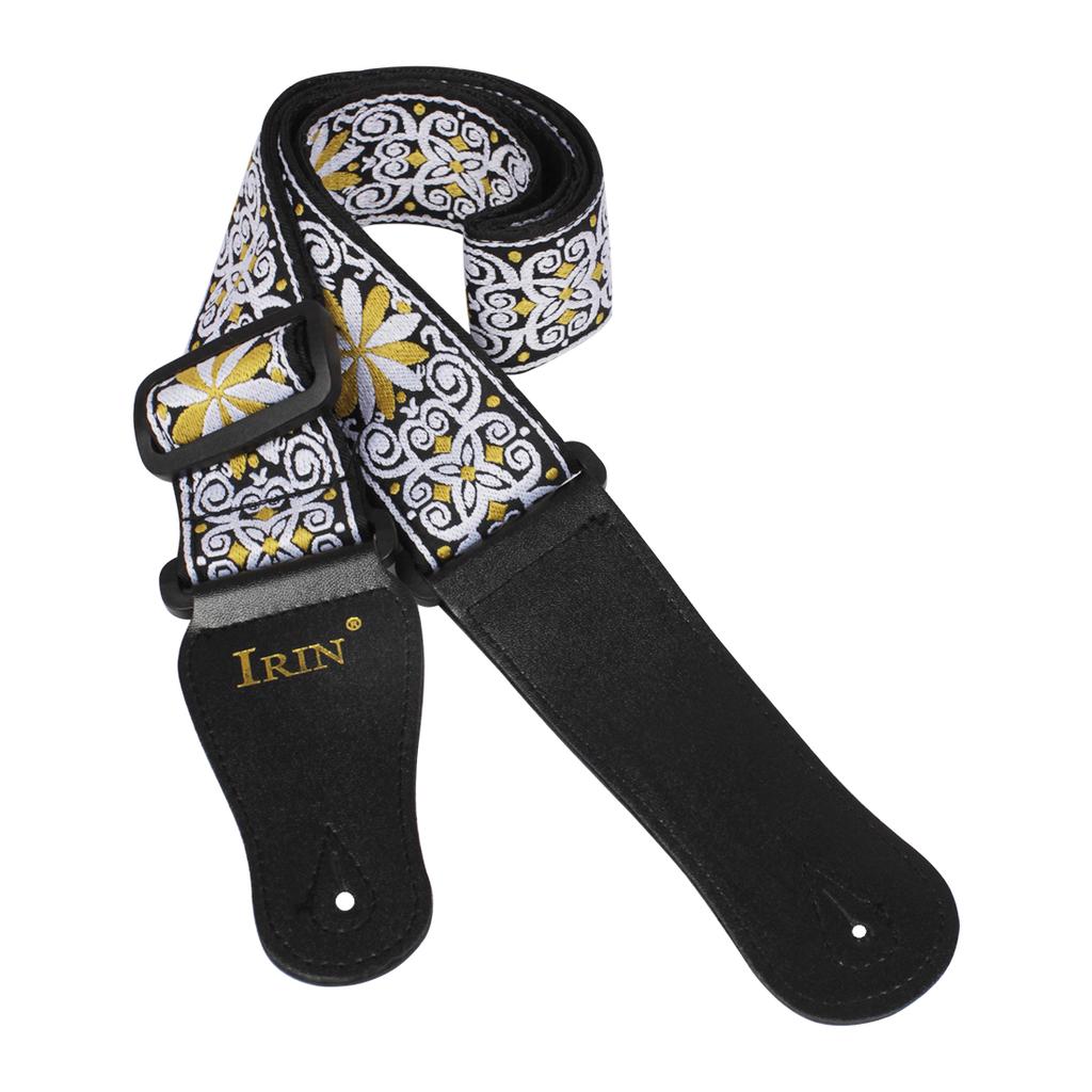 Винтажные цветы в полоску в богемном стиле, нейлоновый гитарный ремень с тканой тканью с вышивкой для гитары