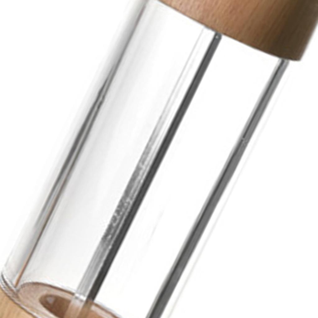 Manual Pepper Grinder Multifunctional Efficient Grinding Oak Patchwork Acrylic Pepper Mills Shakers L