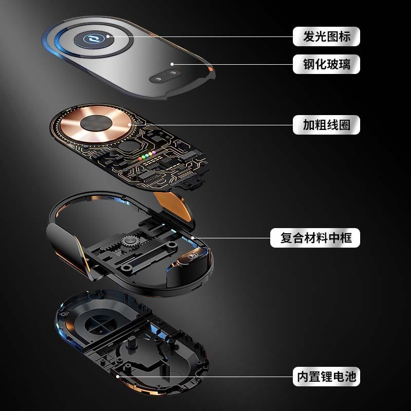 Universal Car Phone Holder With 15W Wireless Charging Auto-Sensing Clamp Vent Mount Transparent Design IPhone