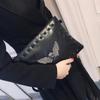 JIETOTYX Skull Purse Gothic Wristlet Wallet for Women Zipper Purse and Handbag With Wristlet Vintage Rivet Shoulder Bags Women