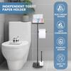 Stainless Steel Toilet Paper Stand Freestanding Rustproof Toilet Paper Roll Holder Paper Rack With Top Shelf for Home Bathroom