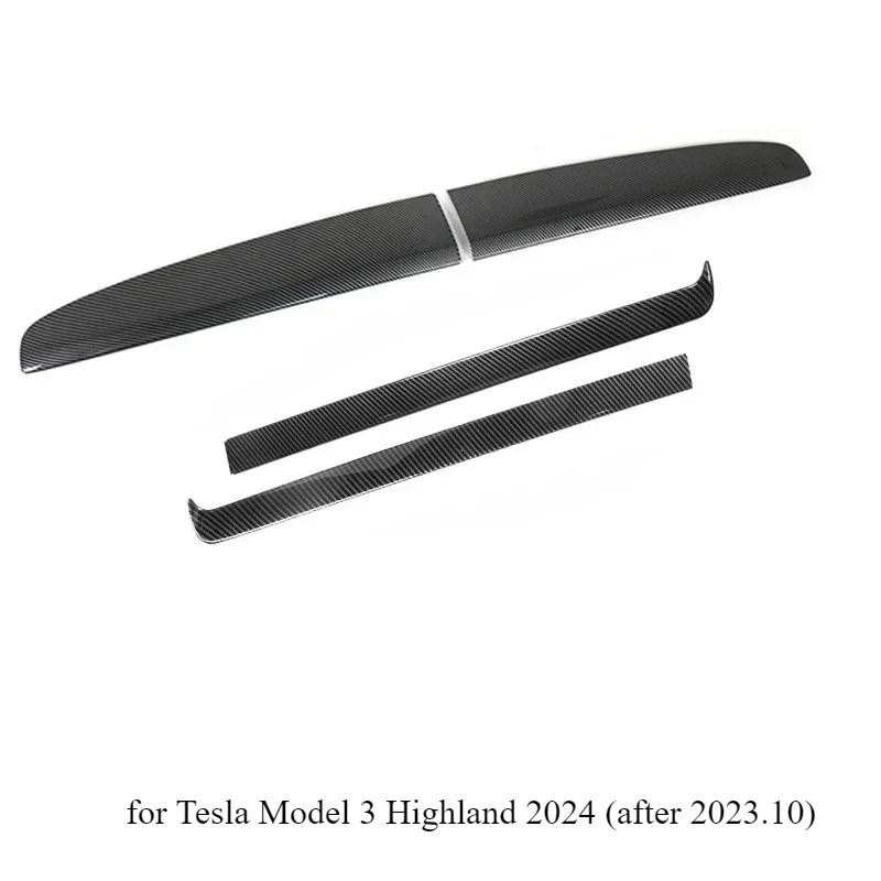 Панель приборной панели для Tesla Model 3 Highland Декоративная накладка на воздуховоды Белый интерьер Наклейка Отделка Карбон Автомобильные модификации