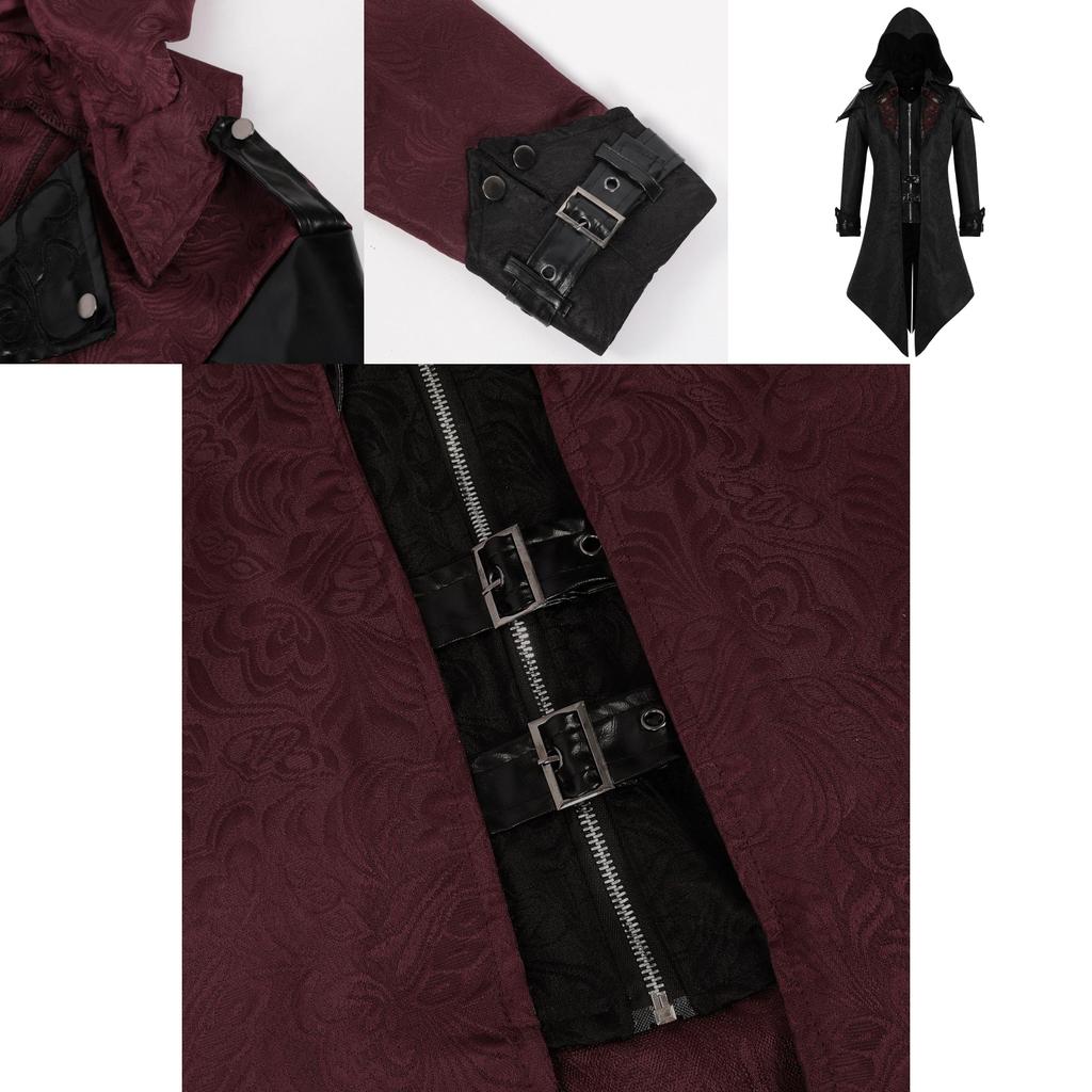 Унисекс бархатная куртка с вставками из гобеленовой ткани, вдохновленная Хэллоуинской фантазией, для сценических выступлений