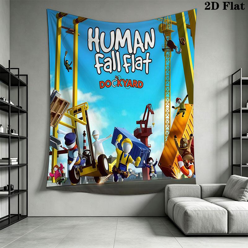 Human Fall Flat Wall Hanging Printed Fabric Blanket Decorative Tapestries for Bedroom Living Room Home Decor