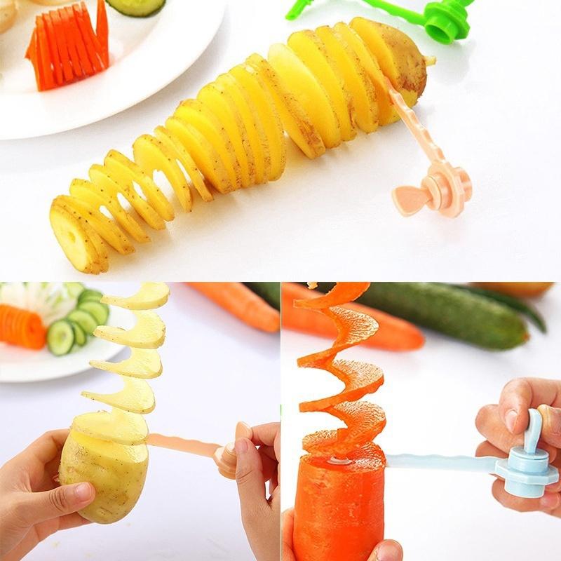 Резак для моркови, картофеля, цветов, огурцов, спиральная нарезка, спиральная машина для барбекю, картофеля фри, салатника, кухонные инструменты