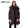 Jinyujie Women's Thickened Hooded Mid-Length Down Jacket