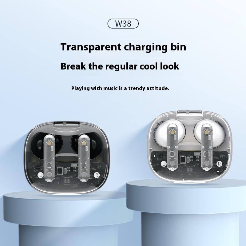 Прозрачная беспроводная Bluetooth-гарнитура с высоким качеством звука, стерео, спортивная полувкладыши, TWS-гарнитура