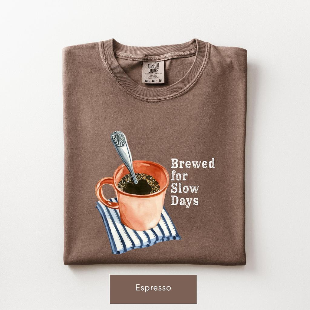 Slow Morning Coffee Shirt and kids tshirt, Cozy Coffee Lover Tee, Watercolor Mug Unisex T-Shirt and kids tshirt, Comfort Colors®