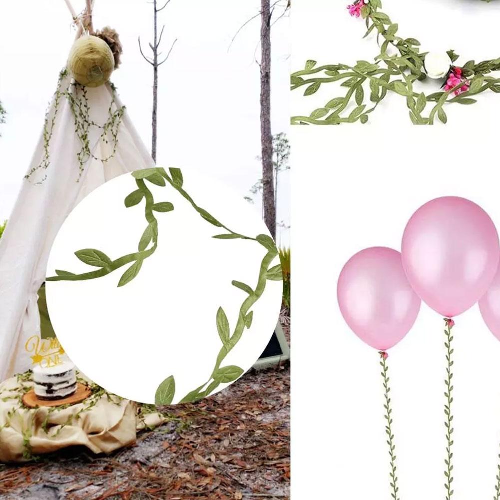 5-200M Ткань в форме листа ручной работы искусственный зеленый венок подарок ремесло украшение оставить поддельный Scr A4V3