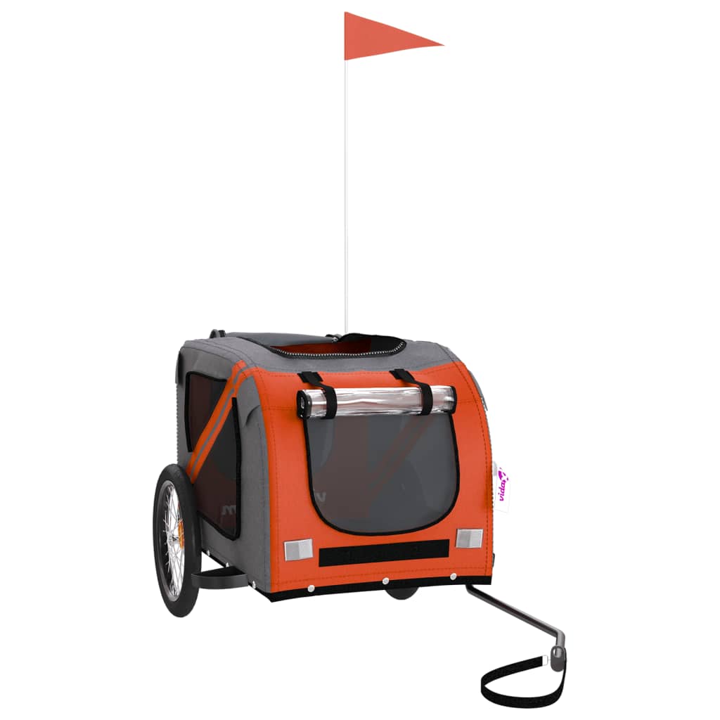 Bicycle Trailer for Dogs Orange and Black Oxford Fabric & Iron