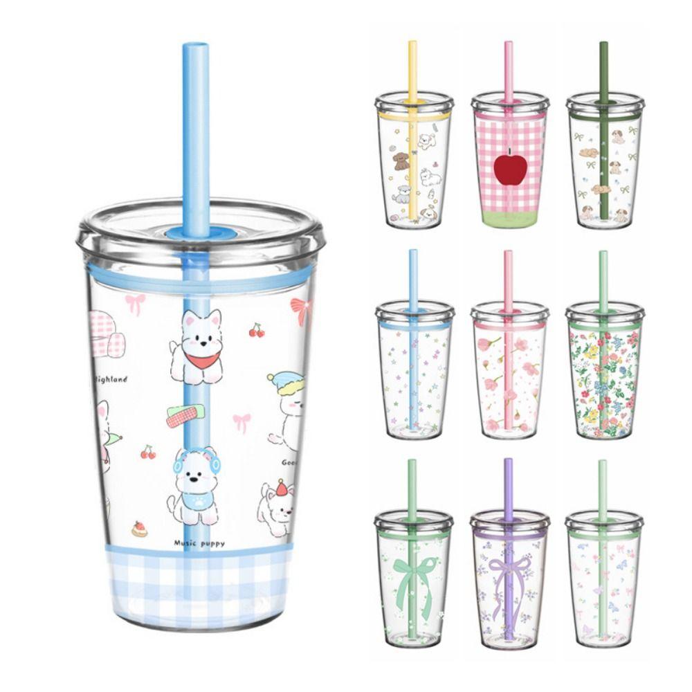 Tritan Water Bottle Transparent Drink Cup Cute Water Cup  Home Office
