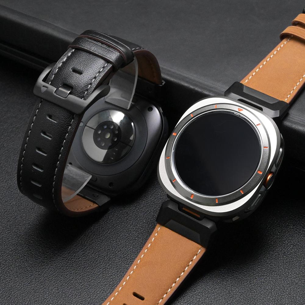 Кожаный деловой ремешок для Samsung Galaxy Ultra Watch 47 мм Быстросъемный ремешок Correa для SAMSUNG GALAXY ULTRA 7 47MM Роскошный браслет