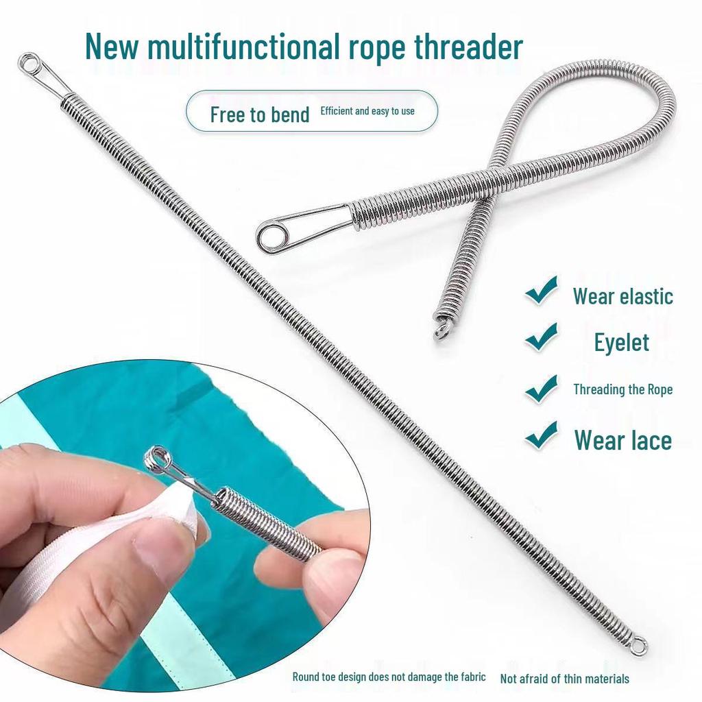 Bendable Spring Threader for Eyelets, Elastic, Lace, Ribbon, and Waist or Hood Cords