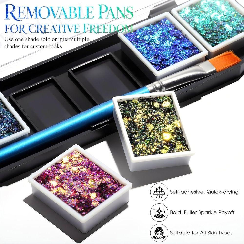 Quick Drying Glitter Palette Lightweight Face Glitter New Design Color Shifting Glitter