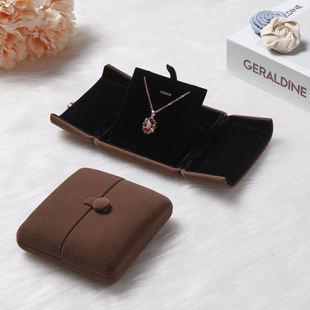 Travel Solid Color Velvet Jewelry Box Double Open Jewelry Box Bracelet Holder Case Gift Box